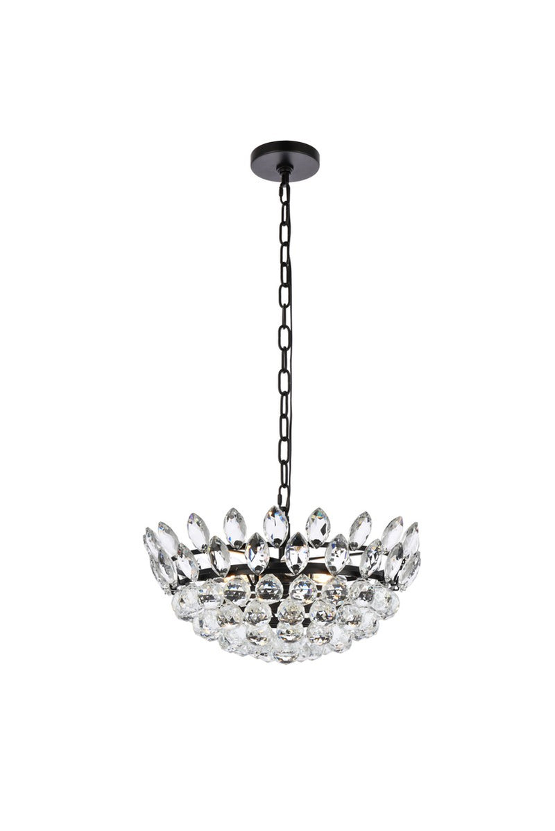 Elegant Lighting - 1104D18BK - Five Light Pendant - Emilia - Black