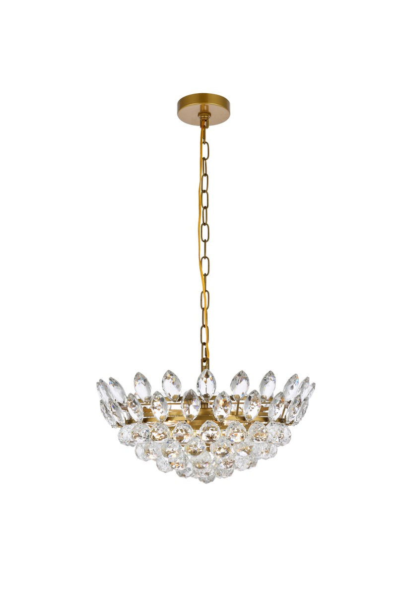 Elegant Lighting - 1104D18BR - Five Light Pendant - Emilia - Brass