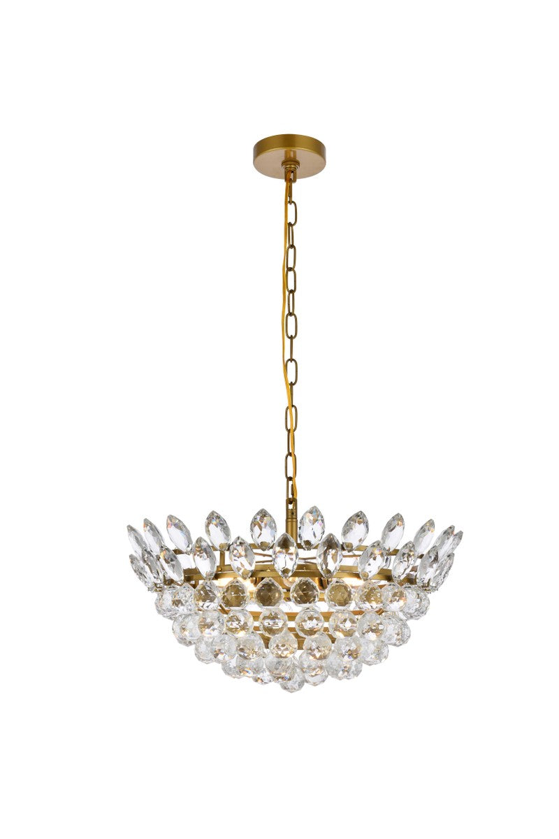 Elegant Lighting - 1104D20BR - Five Light Pendant - Emilia - Brass