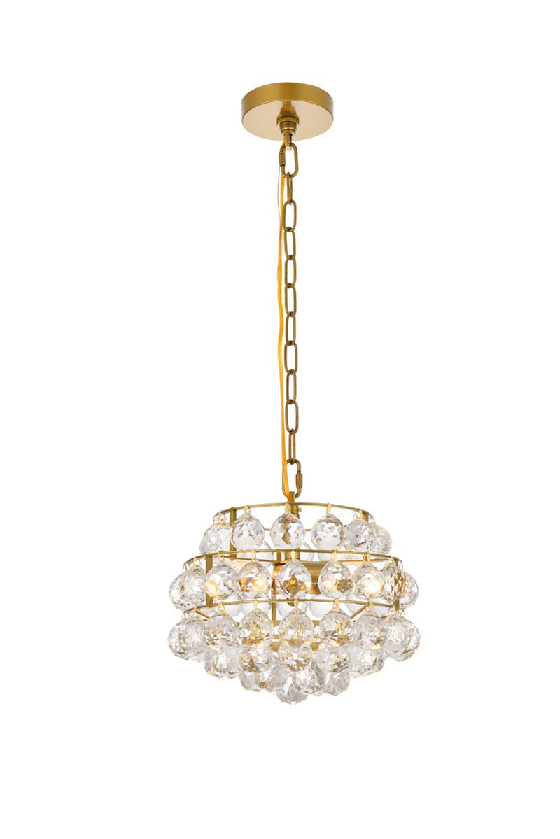 Elegant Lighting - 1106D12BR - Three Light Pendant - Savannah - Brass