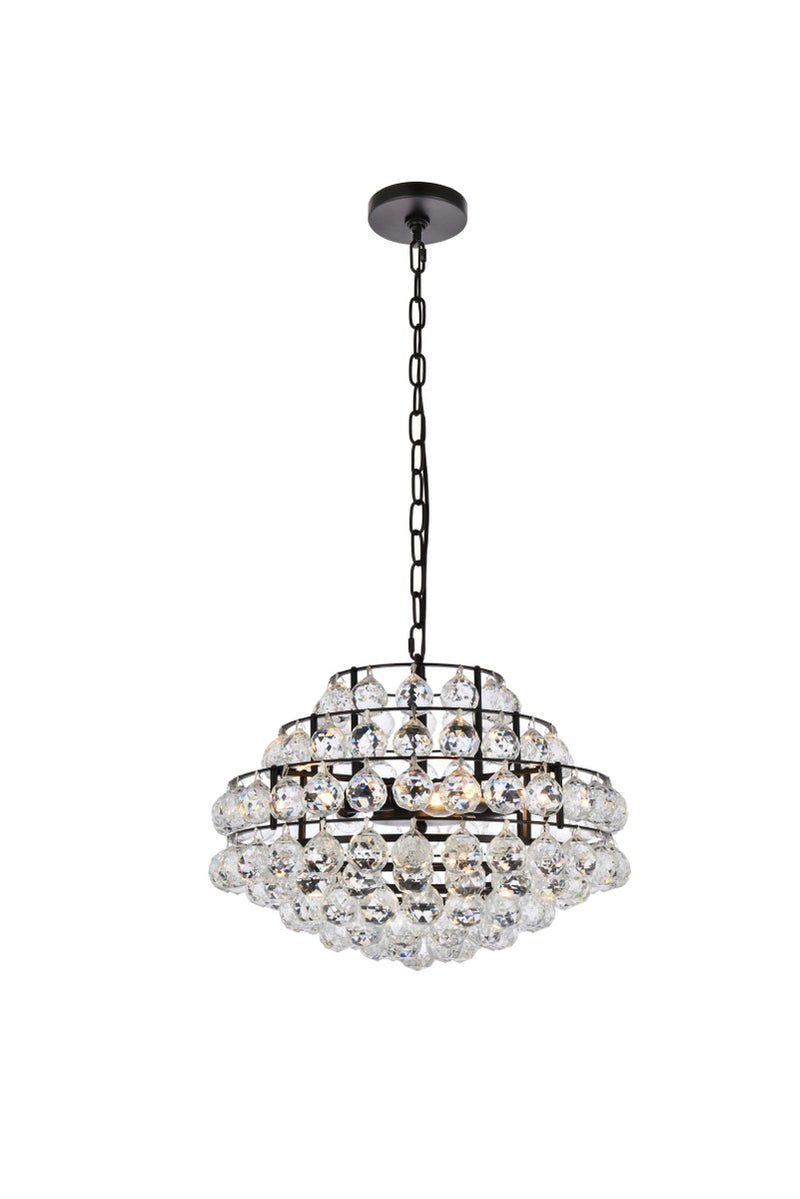 Elegant Lighting - 1106D18BK - Five Light Pendant - Savannah - Black