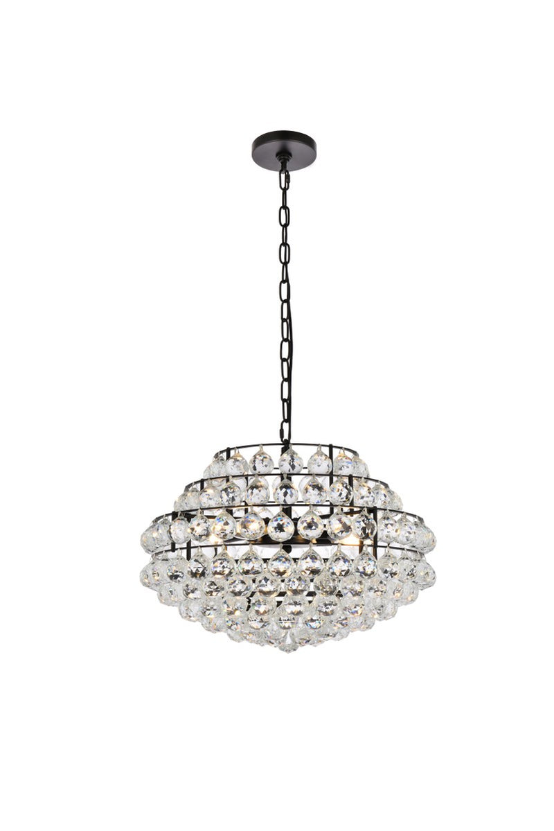 Elegant Lighting - 1106D20BK - Five Light Pendant - Savannah - Black