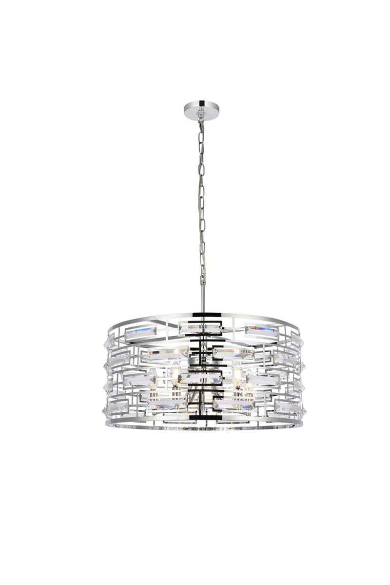 Elegant Lighting - 1108D24C - Five Light Pendant - Kennedy - Chrome