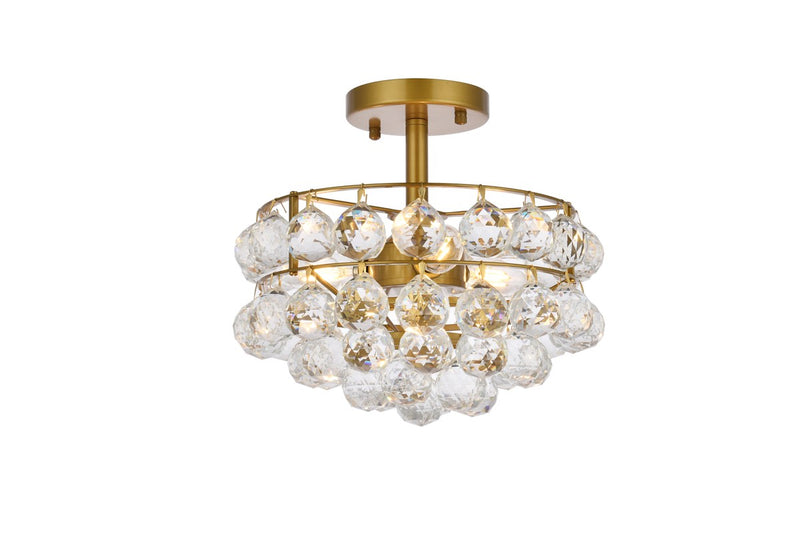 Elegant Lighting - 1107F12BR - Three Light Flush Mount - Savannah - Brass