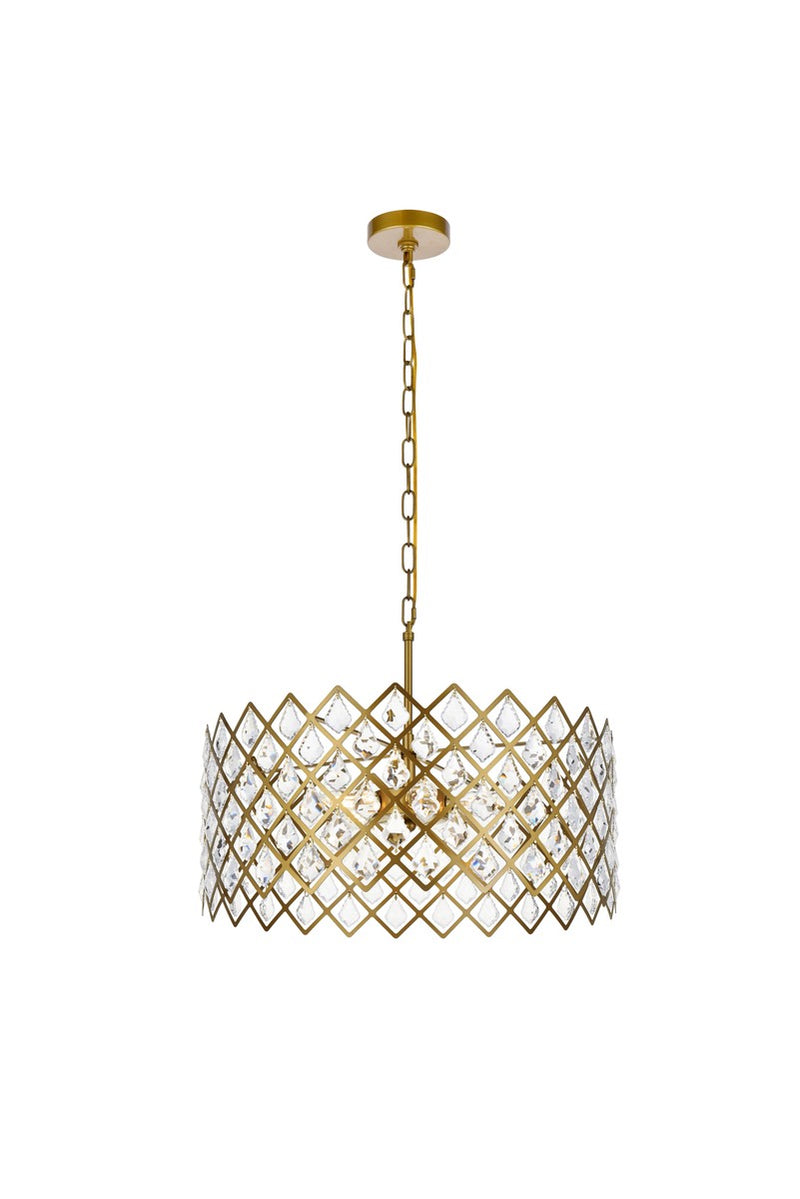 Elegant Lighting - 1111D21BR - Five Light Pendant - Lyla - Brass