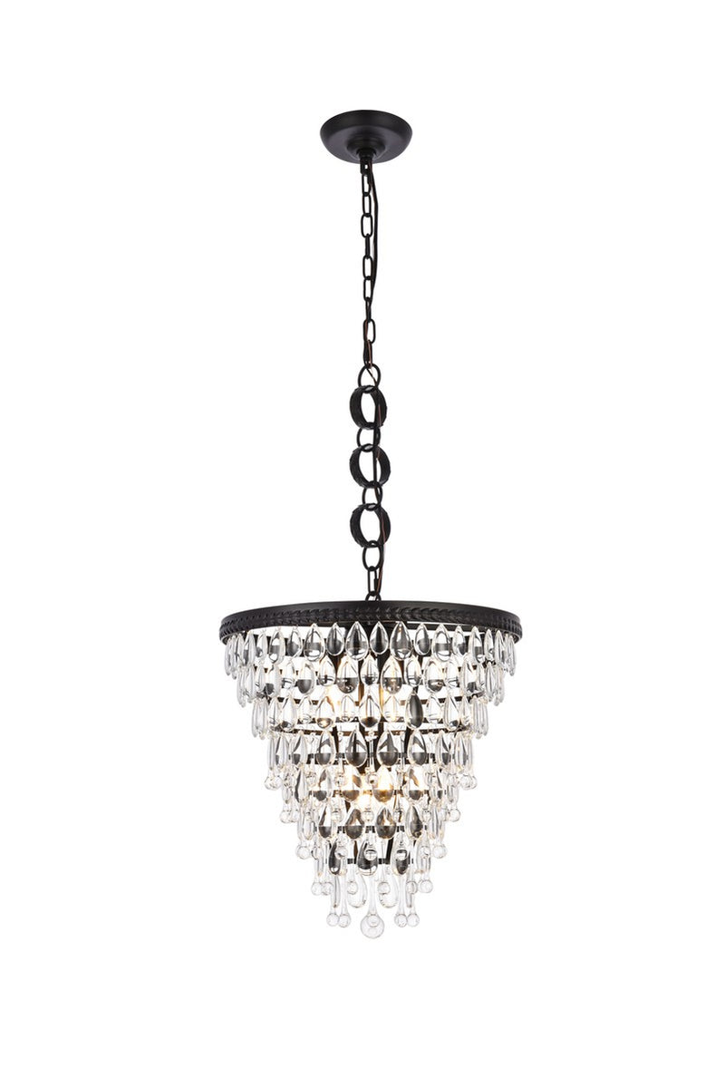 Elegant Lighting - 1219D18BK/RC - Five Light Pendant - Nordic - Black