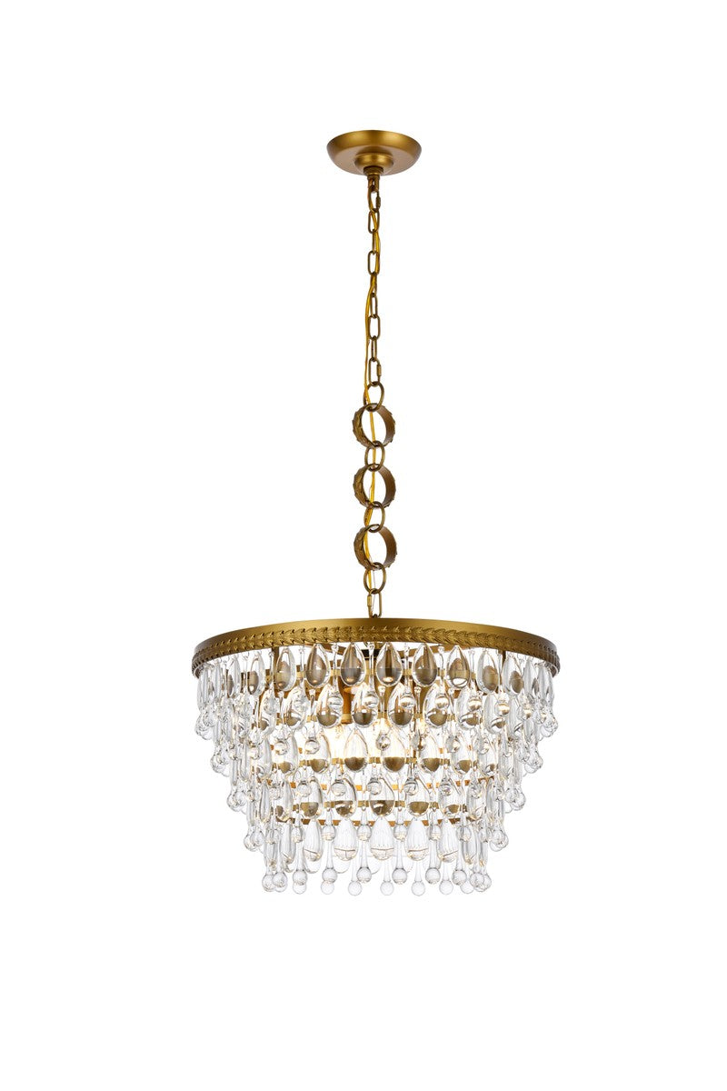Elegant Lighting - 1219D19BR/RC - Five Light Pendant - Nordic - Brass