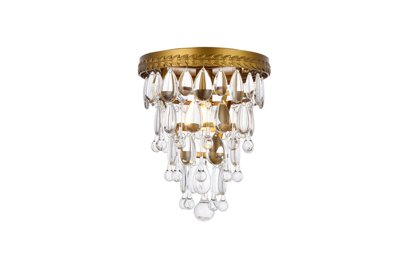 Elegant Lighting - 1219F9BR/RC - One Light Flush Mount - Nordic - Brass