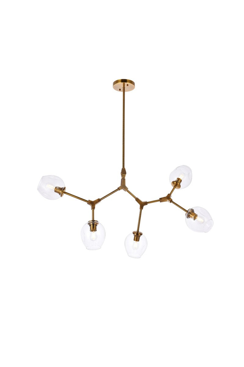 Elegant Lighting - 1712D42BR - Five Light Chandelier - Cavoli - Brass