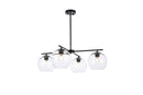 Elegant Lighting - LD2331BK - Four Light Pendant - Opus - Black