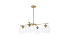 Elegant Lighting - LD2331BR - Four Light Pendant - Opus - Brass