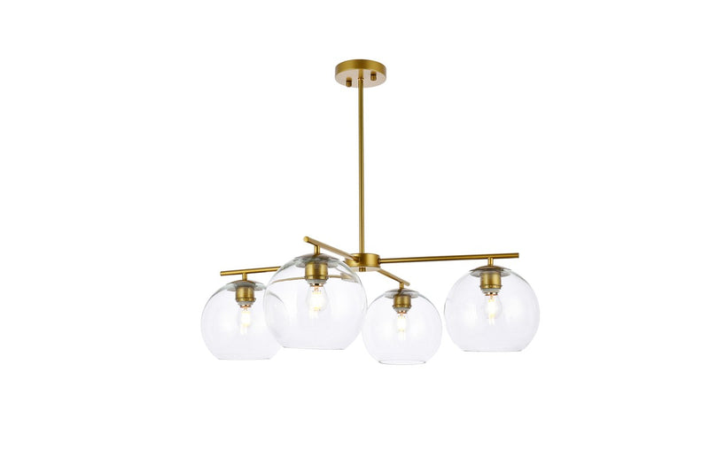 Elegant Lighting - LD2331BR - Four Light Pendant - Opus - Brass