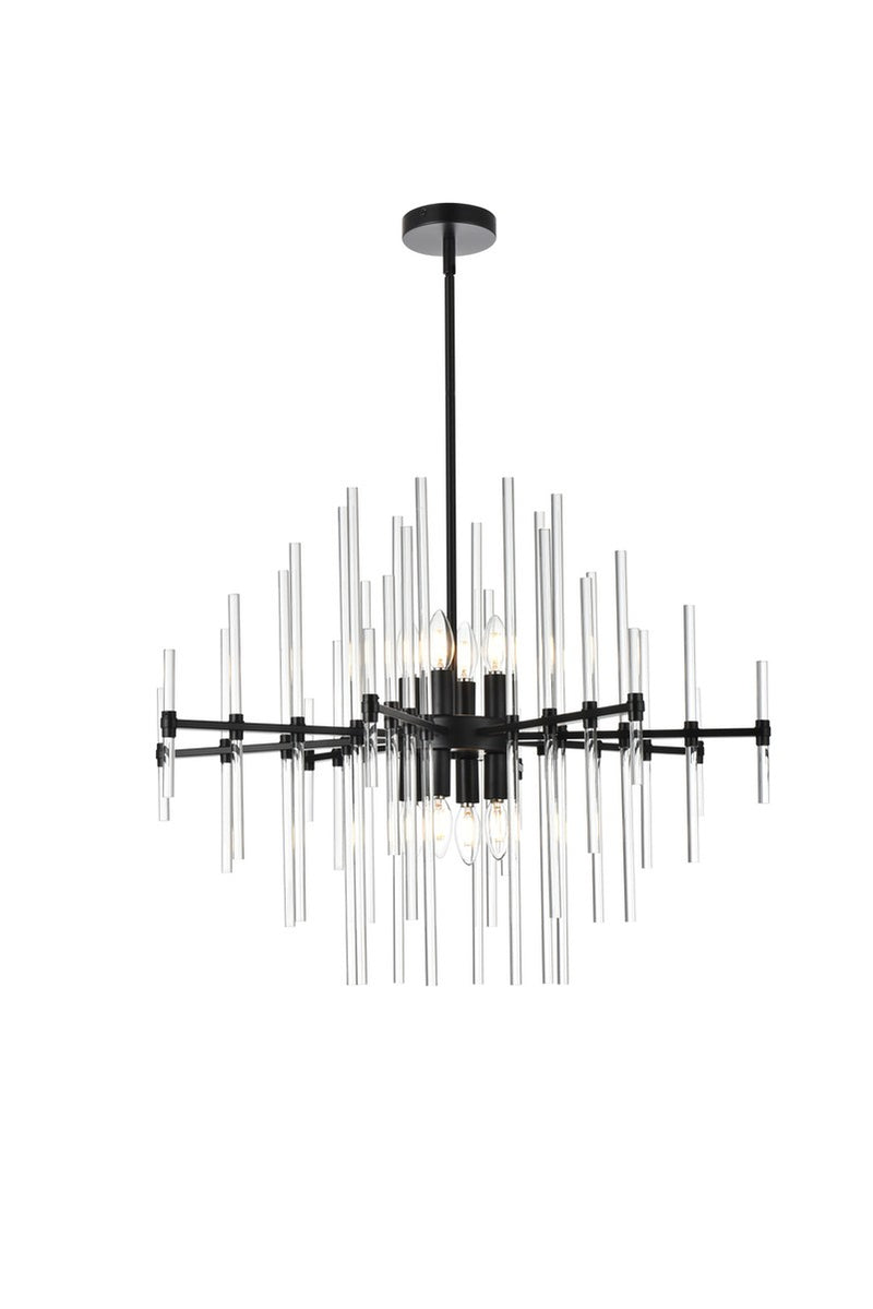 Elegant Lighting - 2502D31BK - Eight Light Pendant - Sienna - Black