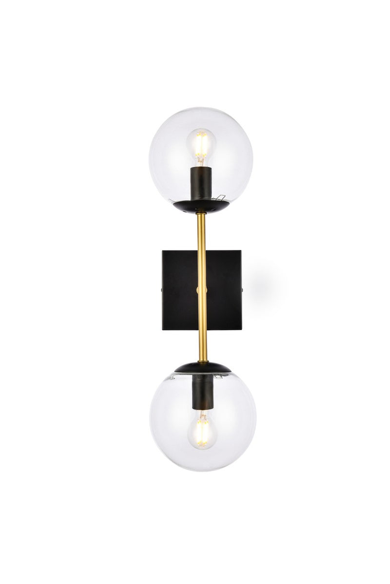 Elegant Lighting - LD2357BKR - Two Light Wall Sconce - Neri - Black and Brass