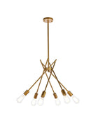 Elegant Lighting - LD640D23BR - Six Light Pendant - Lucca - brass