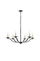 Elegant Lighting - LD641D36BK - Six Light Pendant - Trey - black