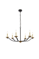Elegant Lighting - LD641D36BRK - Six Light Pendant - Trey - black