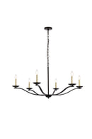 Elegant Lighting - LD641D42BK - Six Light Pendant - Trey - black