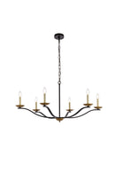 Elegant Lighting - LD641D42BRK - Six Light Pendant - Trey - black
