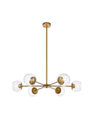 Elegant Lighting - LD642D36BR - Six Light Pendant - Briggs - brass
