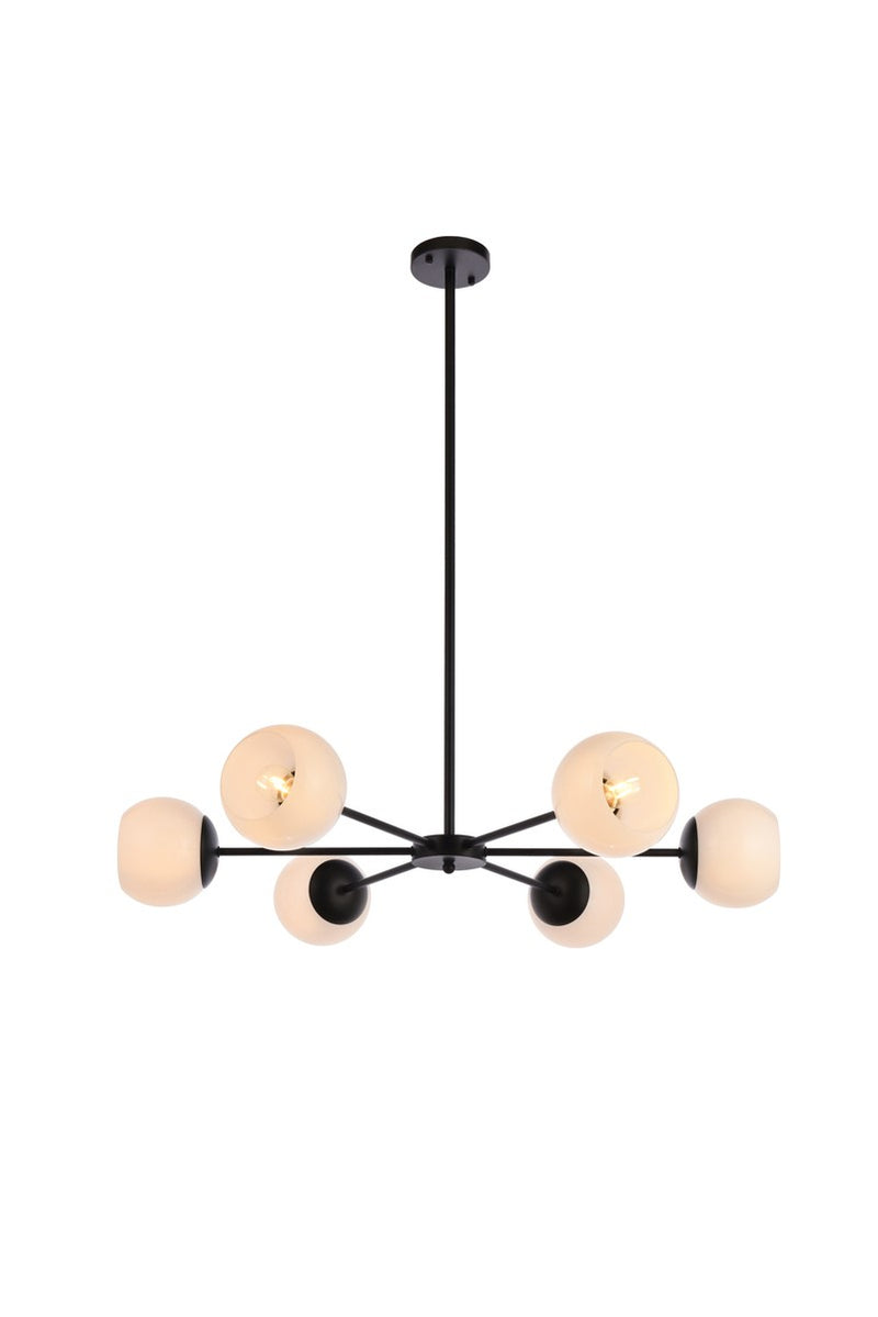 Elegant Lighting - LD643D36BK - Six Light Pendant - Briggs - black