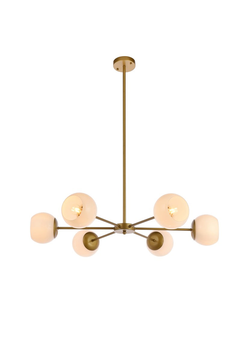 Elegant Lighting - LD643D36BR - Six Light Pendant - Briggs - brass