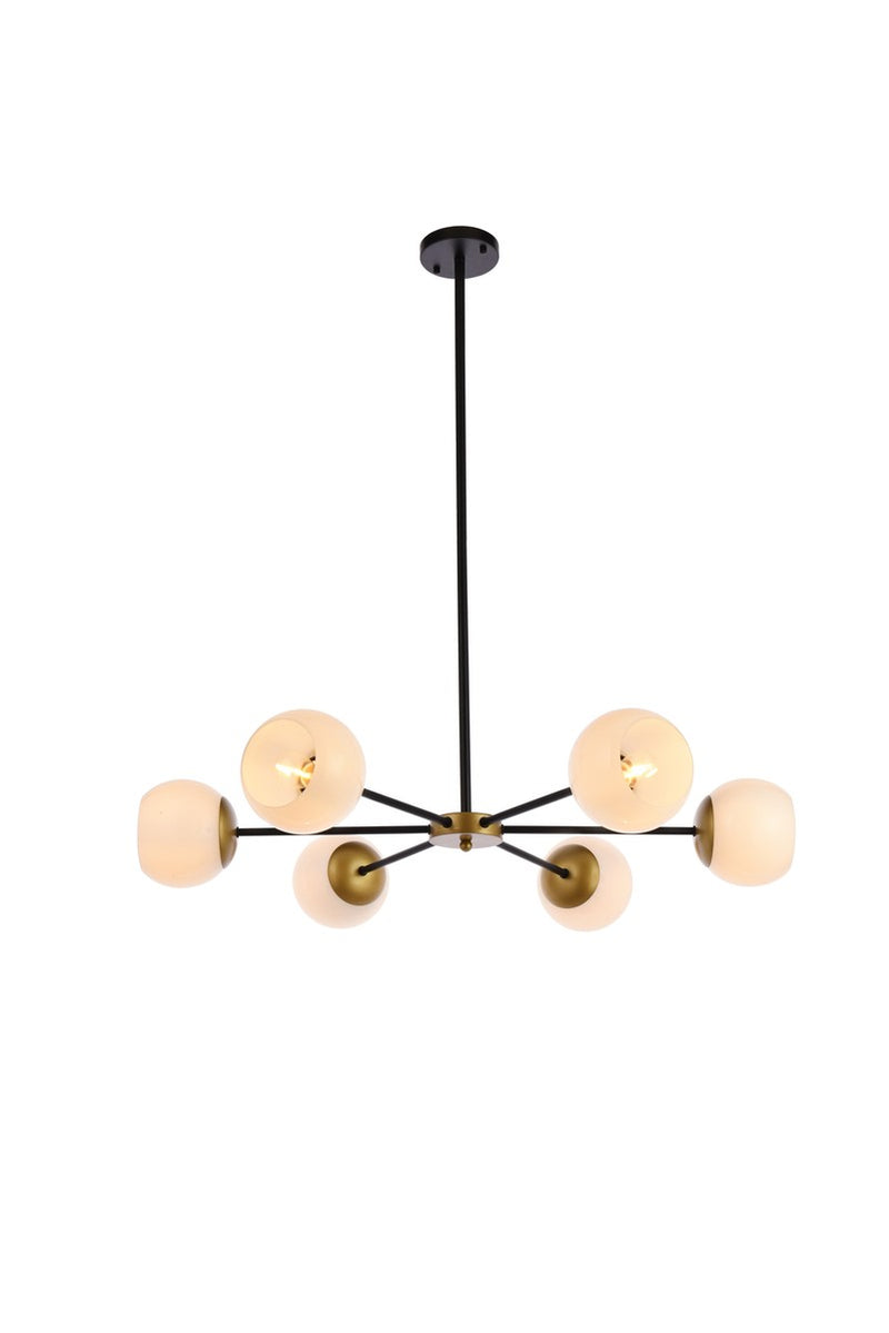 Elegant Lighting - LD643D36BRK - Six Light Pendant - Briggs - black