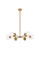 Elegant Lighting - LD644D30BR - Six Light Pendant - Briggs - brass