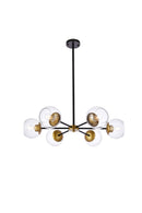 Elegant Lighting - LD644D30BRK - Six Light Pendant - Briggs - black