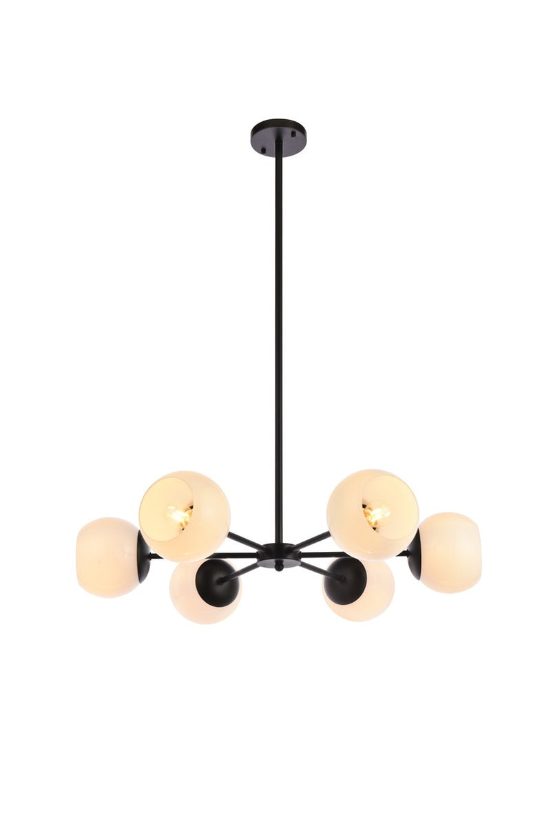 Elegant Lighting - LD645D30BK - Six Light Pendant - Briggs - black