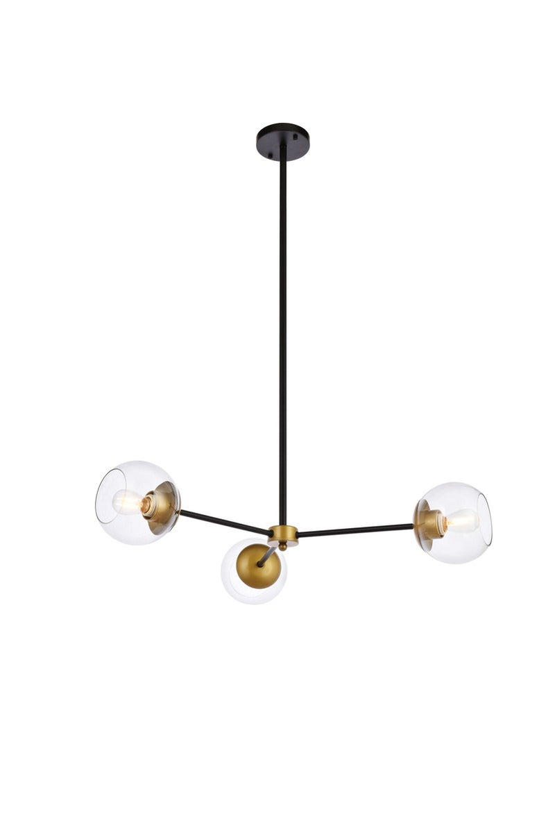 Elegant Lighting - LD646D32BRK - Three Light Pendant - Briggs - black
