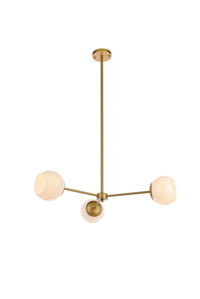 Elegant Lighting - LD647D32BR - Three Light Pendant - Briggs - brass