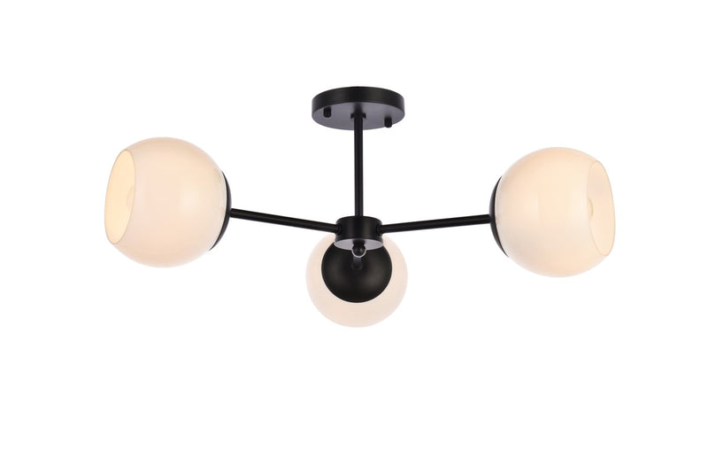 Elegant Lighting - LD649F26BK - Three Light Flush Mount - Briggs - black