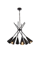 Elegant Lighting - LD651D32BK - Six Light Pendant - Casen - black