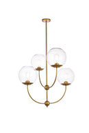 Elegant Lighting - LD652D30BR - Four Light Pendant - Lennon - brass
