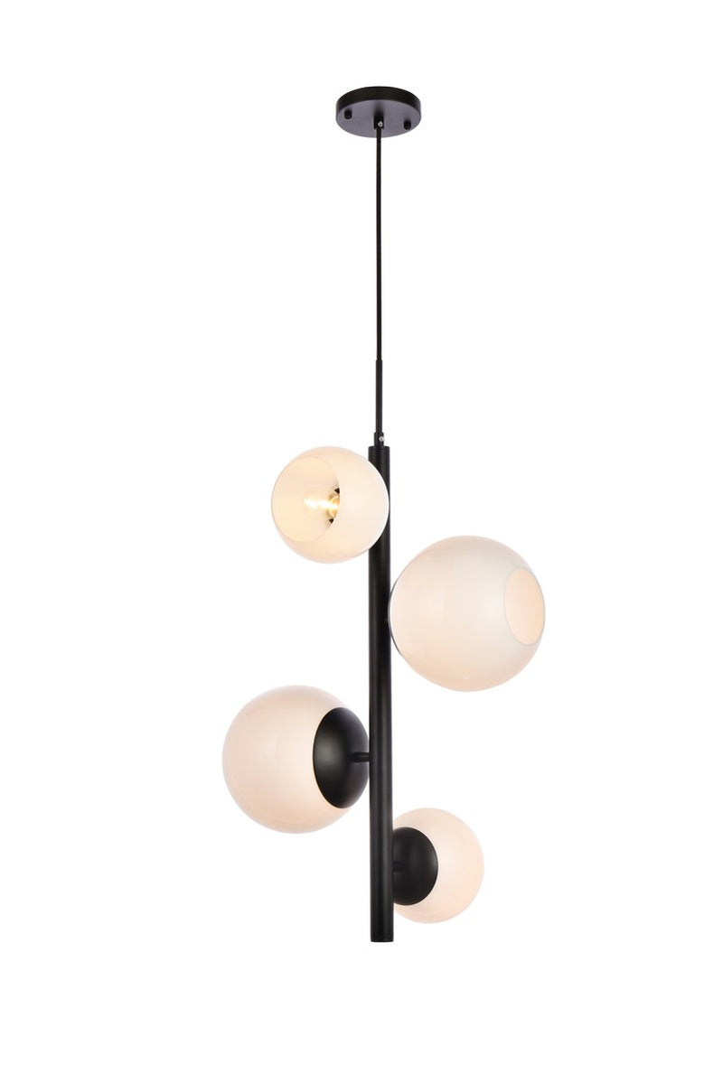 Elegant Lighting - LD655D18BK - Four Light Pendant - Wells - black