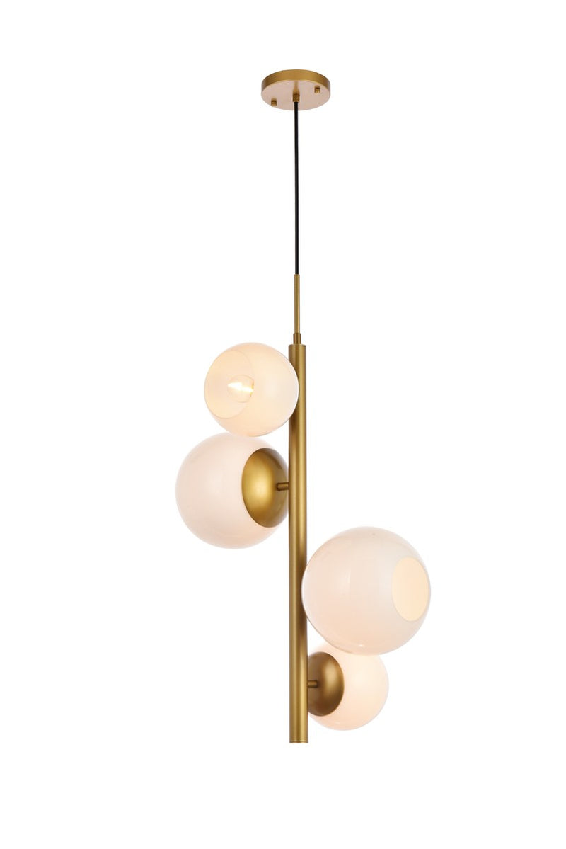 Elegant Lighting - LD655D18BR - Four Light Pendant - Wells - brass