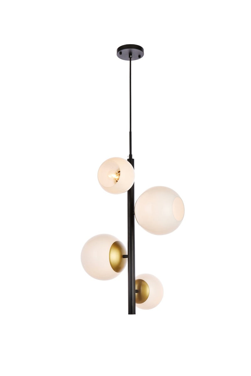 Elegant Lighting - LD655D18BRK - Four Light Pendant - Wells - black