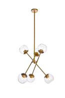 Elegant Lighting - LD656D24BR - Six Light Pendant - Axl - brass