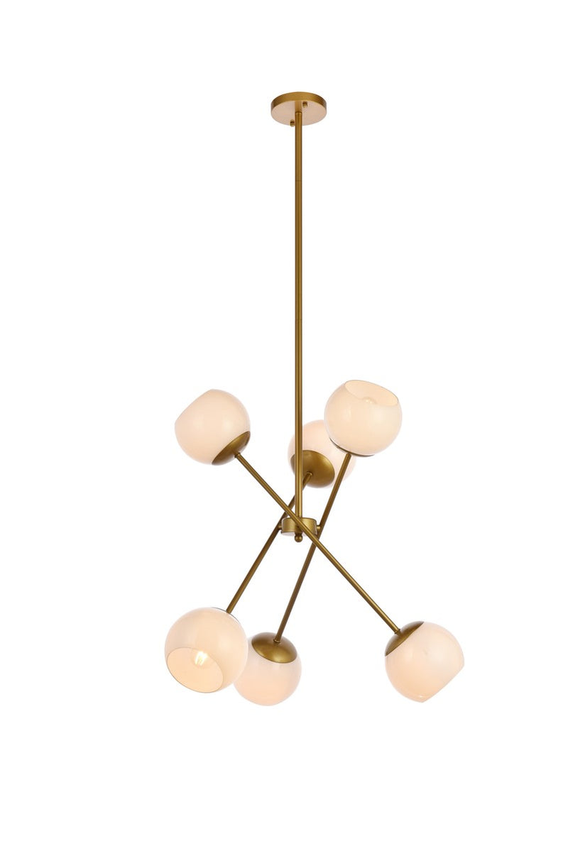 Elegant Lighting - LD657D24BR - Six Light Pendant - Axl - brass