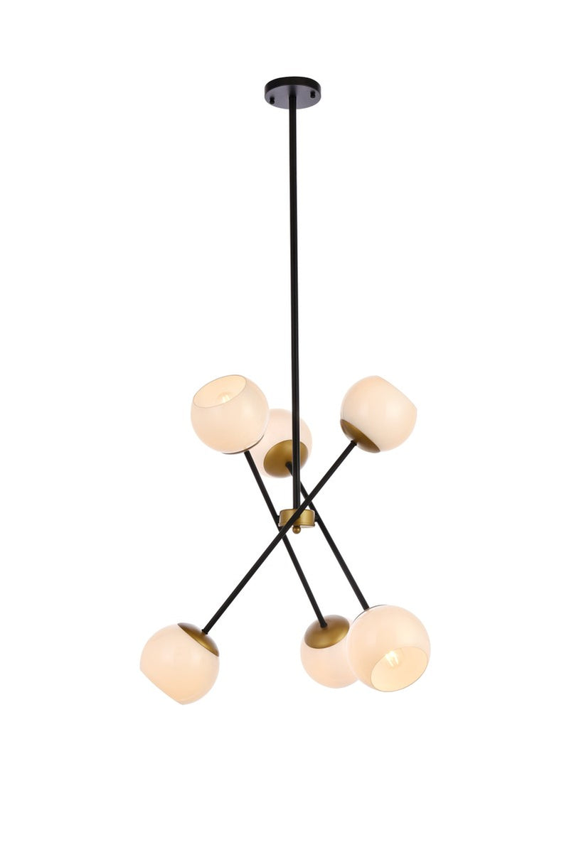 Elegant Lighting - LD657D24BRK - Six Light Pendant - Axl - black