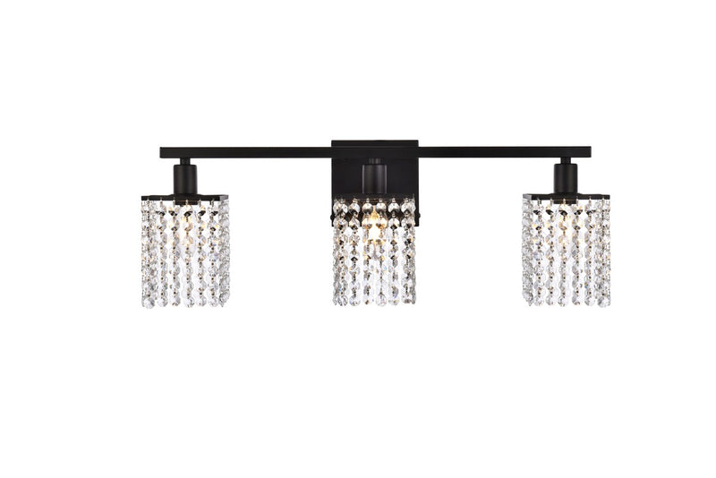 Elegant Lighting - LD7010BK - Three Light Bath - Phineas - Black