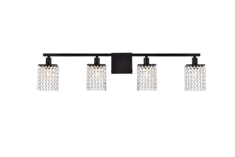 Elegant Lighting - LD7012BK - Four Light Bath - Phineas - Black