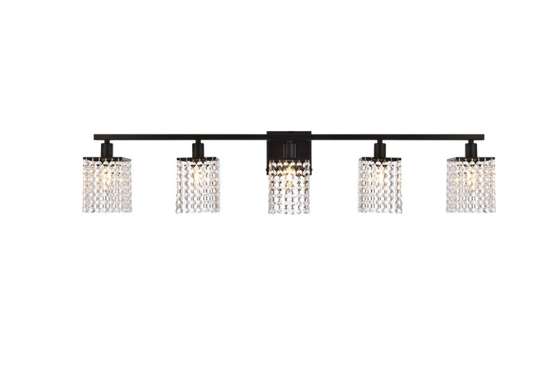 Elegant Lighting - LD7014BK - Five Light Bath - Phineas - Black