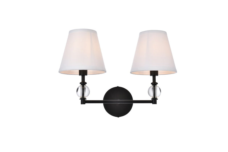 Elegant Lighting - LD7022W15BK - Two Light Bath - Bethany - Black