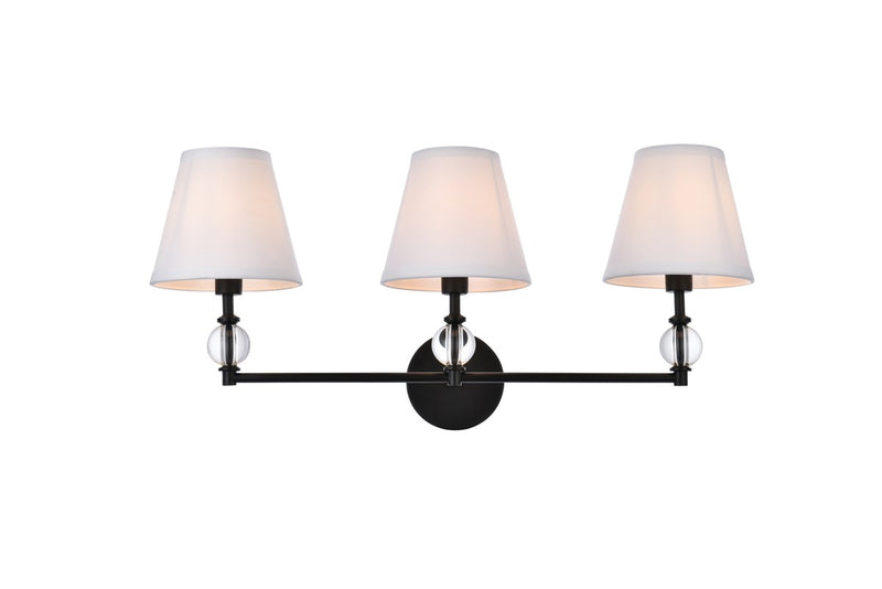 Elegant Lighting - LD7023W24BK - Three Light Bath - Bethany - Black