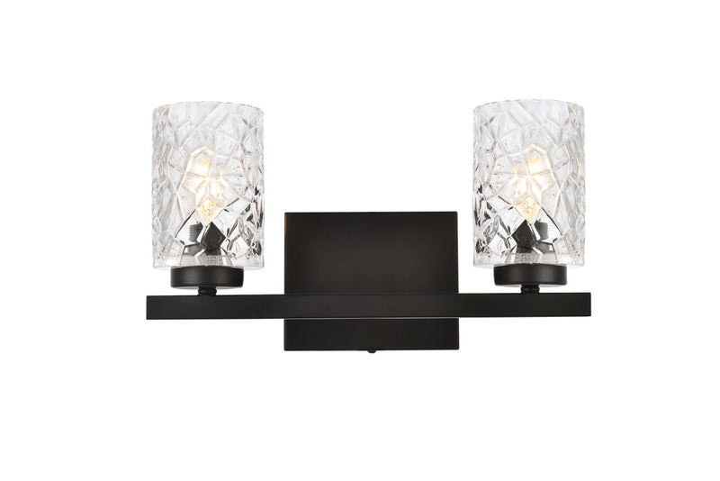 Elegant Lighting - LD7026W14BK - Two Light Bath - Cassie - Black