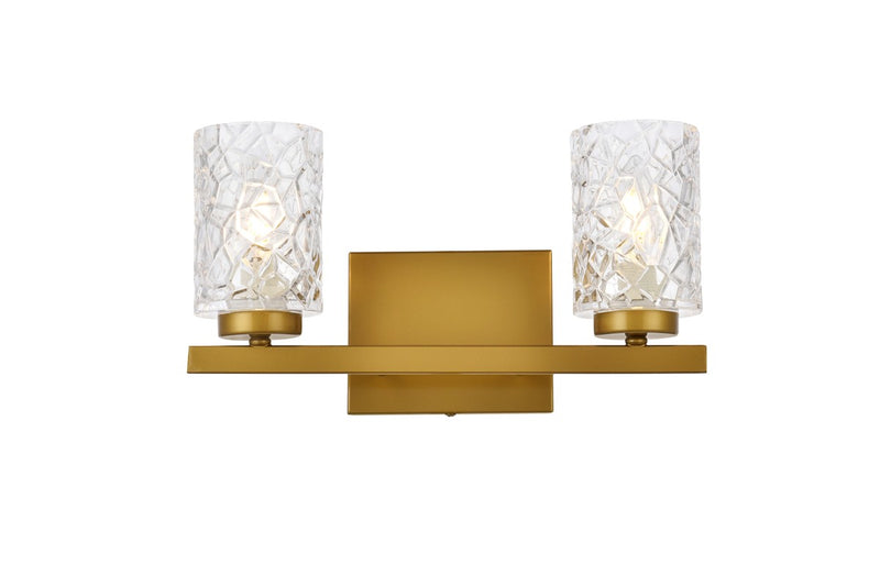 Elegant Lighting - LD7026W14BR - Two Light Bath - Cassie - Brass