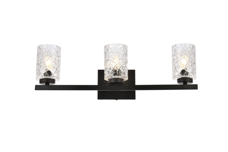 Elegant Lighting - LD7027W24BK - Three Light Bath - Cassie - Black