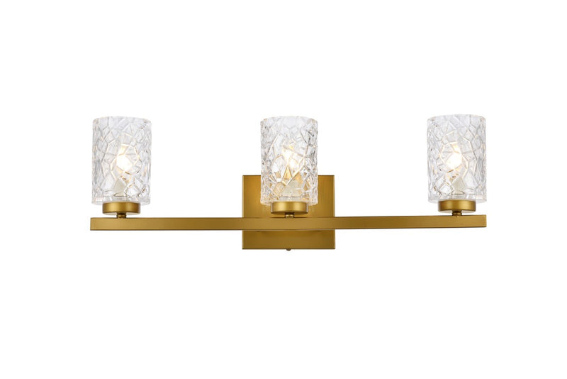 Elegant Lighting - LD7027W24BR - Three Light Bath - Cassie - Brass